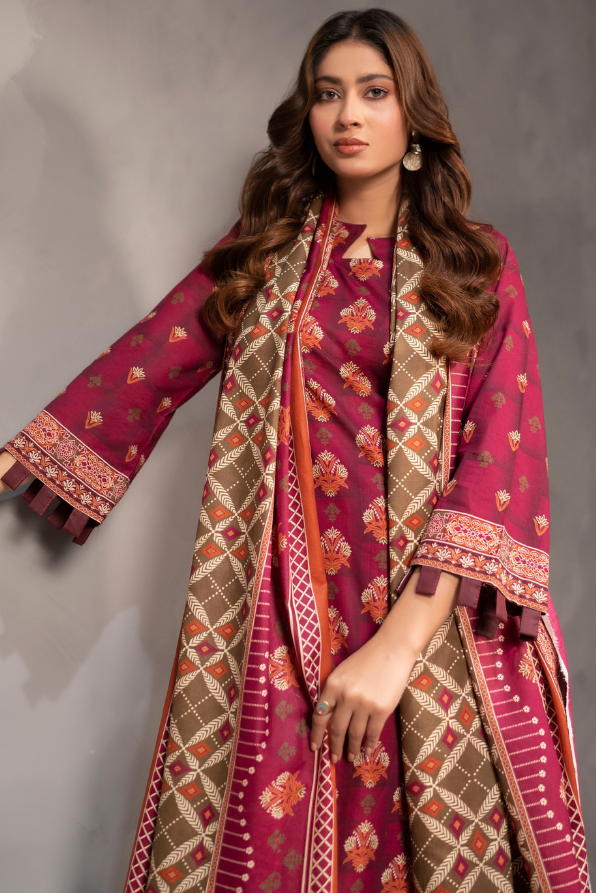 Digital Printed Primium Lawn 3 Piece By Mahi Marooj